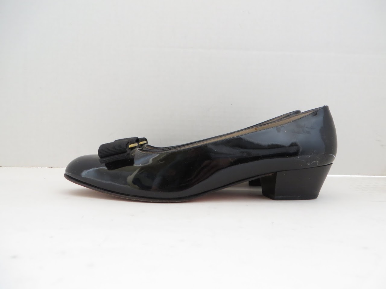 Salvatore Ferragamo Patent Bowtie Heels