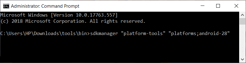 Nainstalujte SDK Command Line na Windows 10 pomocí CMD |  Nainstalujte ADB na Windows 10