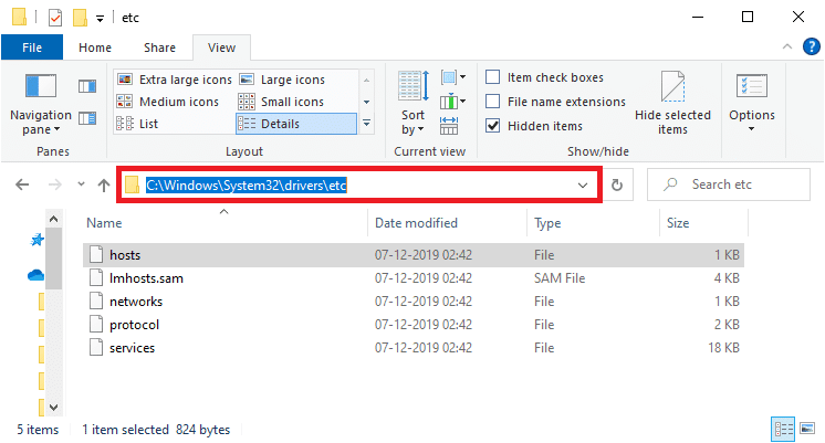 Copie y pegue la siguiente ruta en la ruta de navegación del Explorador de archivos.  Cómo desbloquear sitios web en Chrome