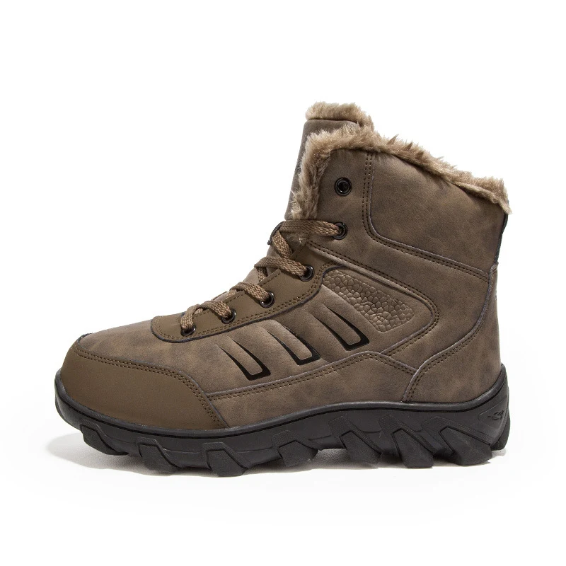 Warme, dikke katoenen heren high-top schoenen voor buiten. Ideaal voor comfort en warmte tijdens koude buitenactiviteiten.