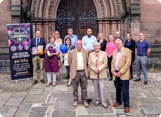 1 - Nantwich Food Festival committee members Roger Mills, Christine Farrall and John Coulter with festival sponsors