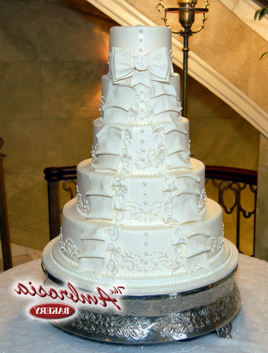 This five tier wedding cake is