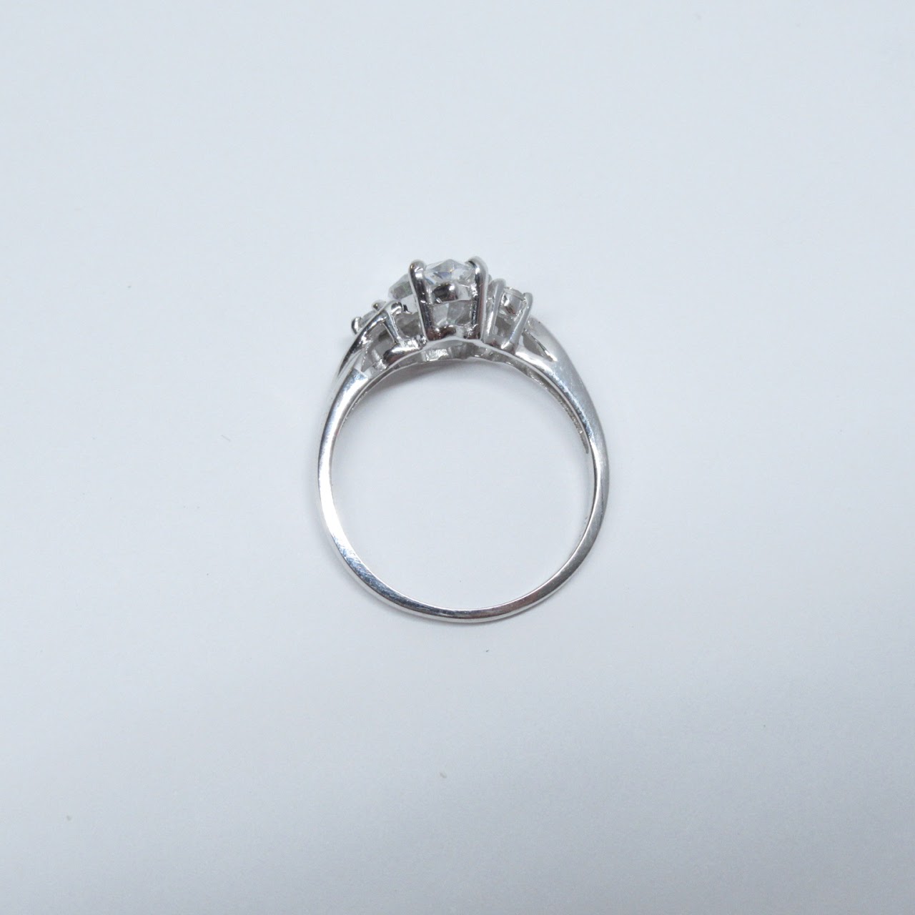 10K White Gold & CZ Ring