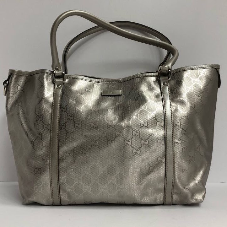 Gucci Silver Monogrammed Tote