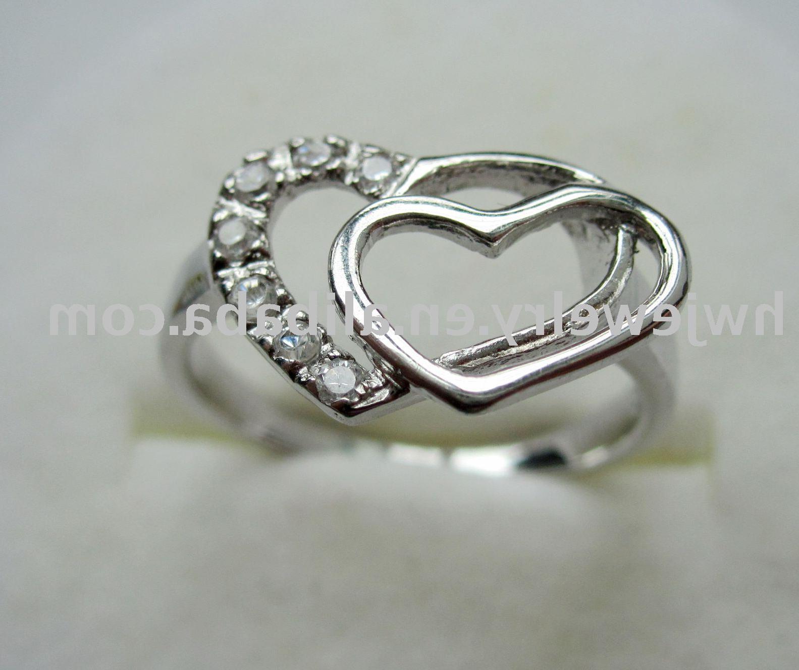 silver heart shaped rings