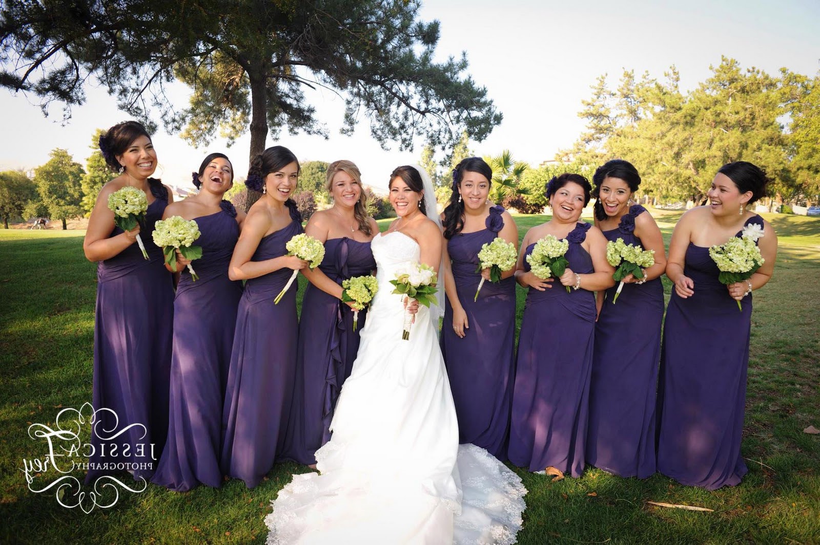 Long purple bridesmaid dresses