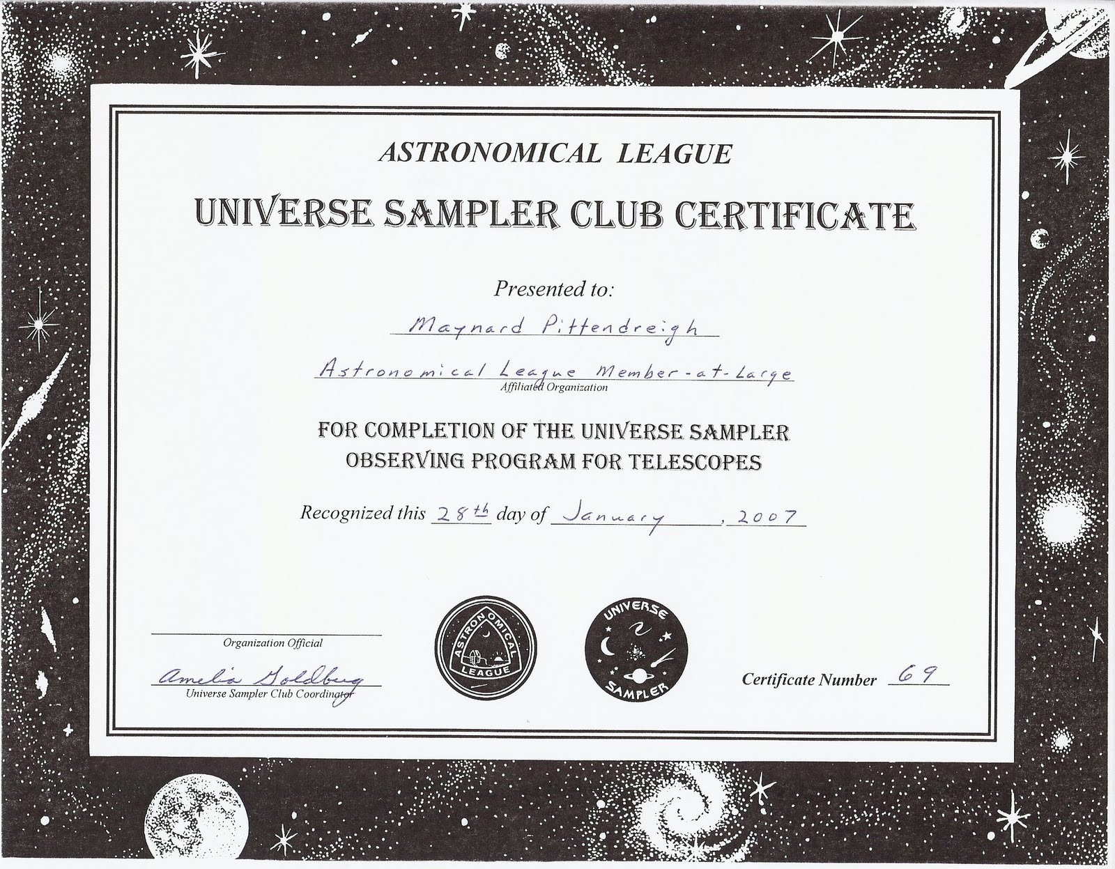 My View Of The Universe Astronomical League Observing Programs