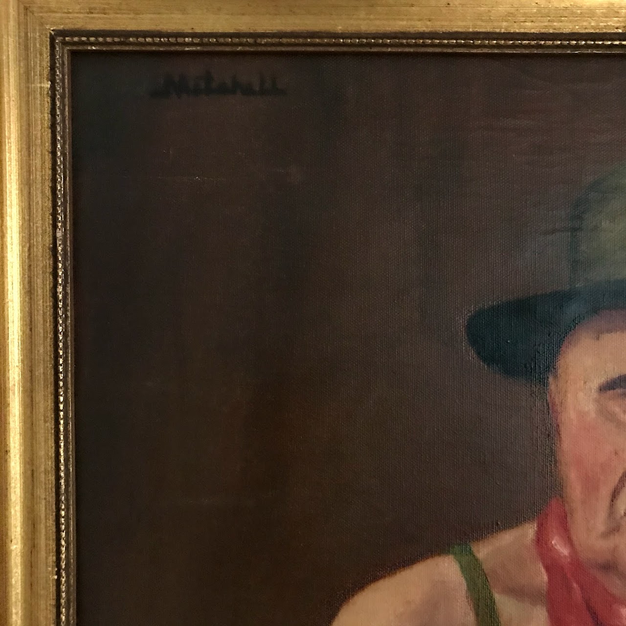 B. Mitchell Signed Portrait Oil Painting