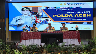 Kapolda Aceh Pimpin Konferensi Pers Kinerja Polda Aceh Selama Tahun 2022