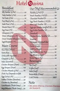 Hotel Navina menu 1