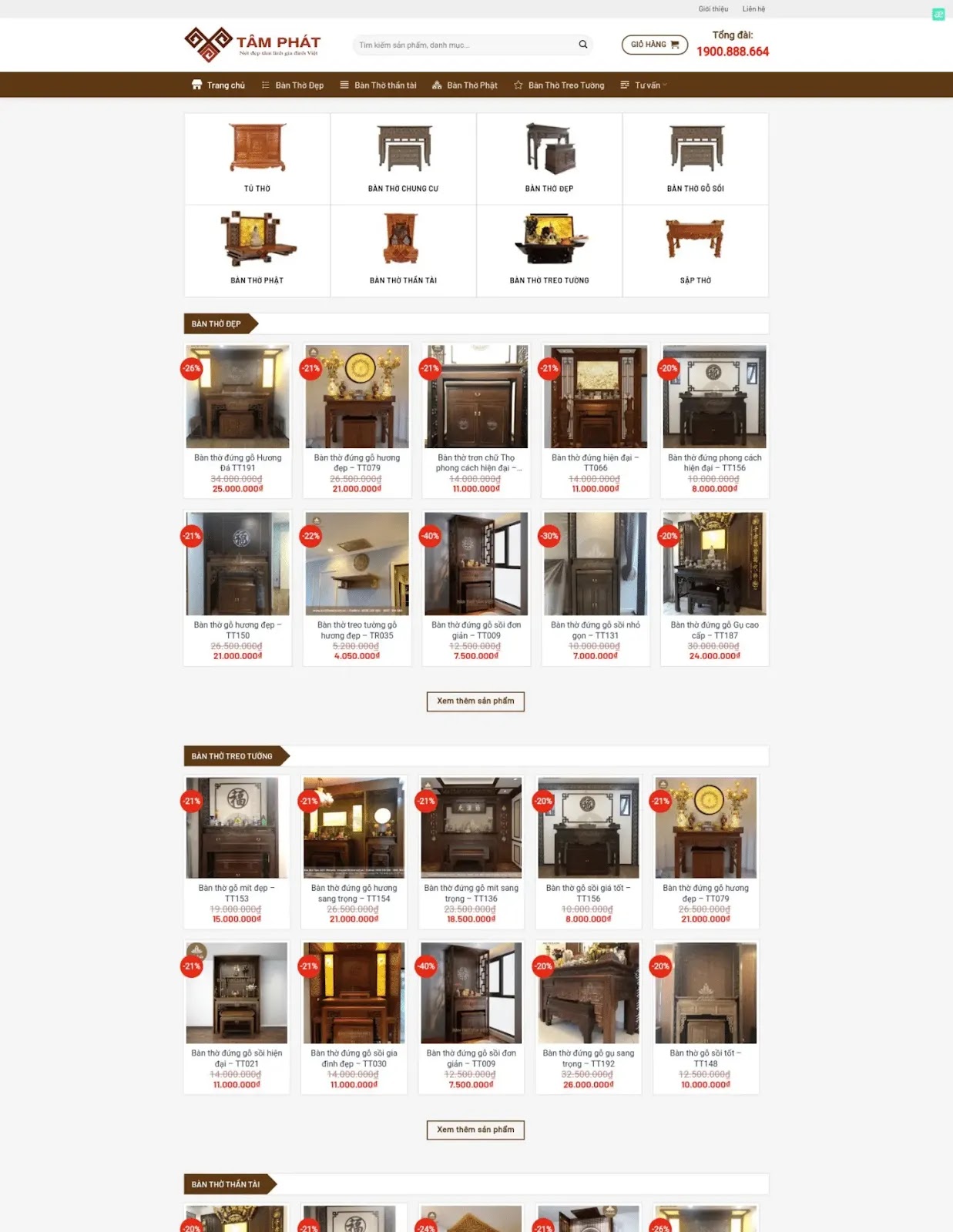 Thiết kế website bán bàn thờ, nội thất (VSM602) Thiết kế website bán bàn thờ, nội thất (VSM602)