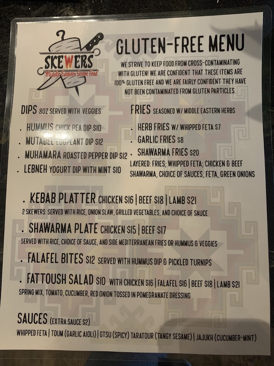 Gluten-Free at Skewers