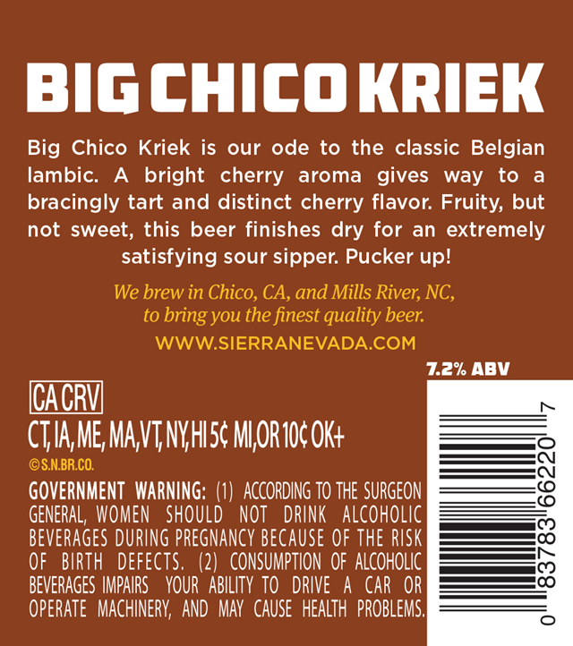 Sierra Nevada Adding Big Chico Kriek 375ml Bottles