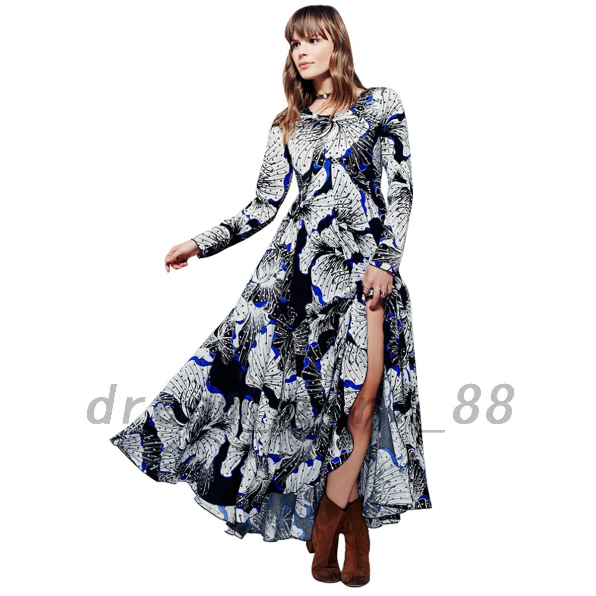 Exquisite Floral Formal Banquet Summer Beach Long Maxi Picnic Garden Party Dress eBay