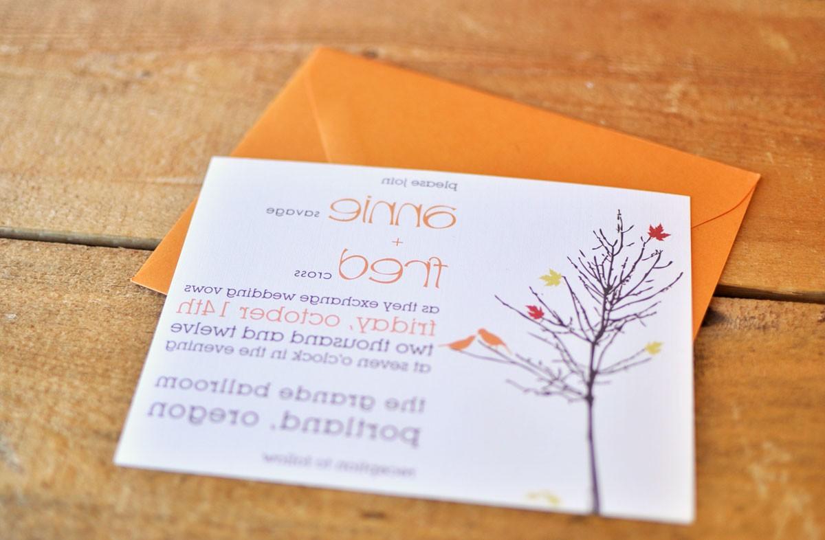 Autumn Birds Wedding Invitation. From paperandpinafore