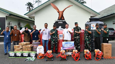 Upaya Percepatan Penanggulangan Karhutla KOREM 044 Gapo & BRI Bersinergi