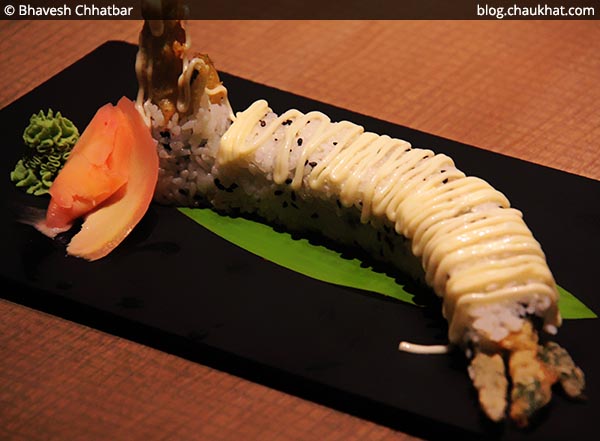 Asparagus Tempura Sushi at Shizusan (The Asian Bistro) in Phoenix Market City at Viman Nagar area of Pune