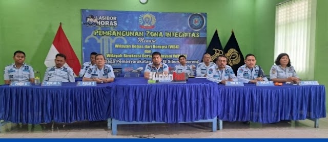 Lapas Kelas IIB Siborongborong Kanwilkumham Sumut Ikuti Sosialisasi Nilai-nilai Reformasi Birokrasi