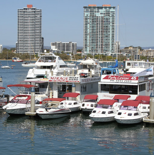 Mirage Boat Hire and cruises main beach logo