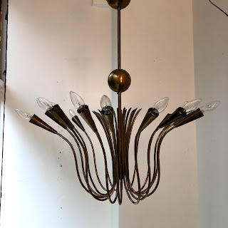 Brass Mid-Century Chandelier