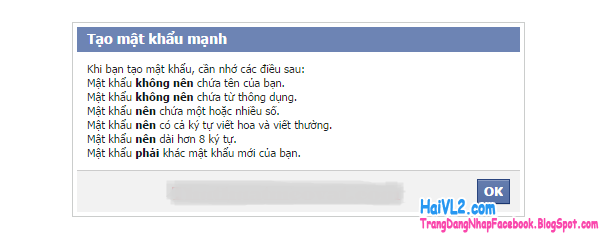 đặt mật khẩu mạnh cho facebook