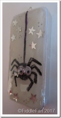 Halloween spider altered domino pendant