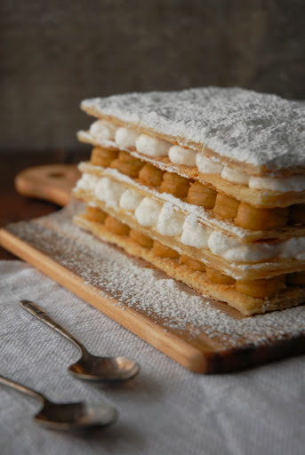 Maple mille feuille with homemade puff pastry 