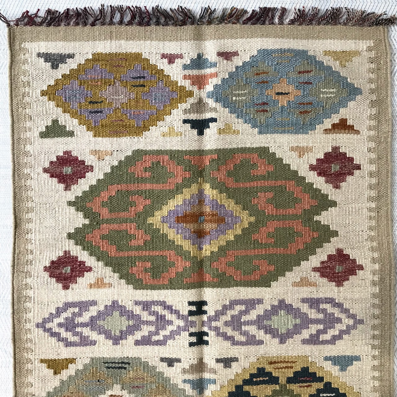 Egyptian Wool Kilim Geometric Runner #3