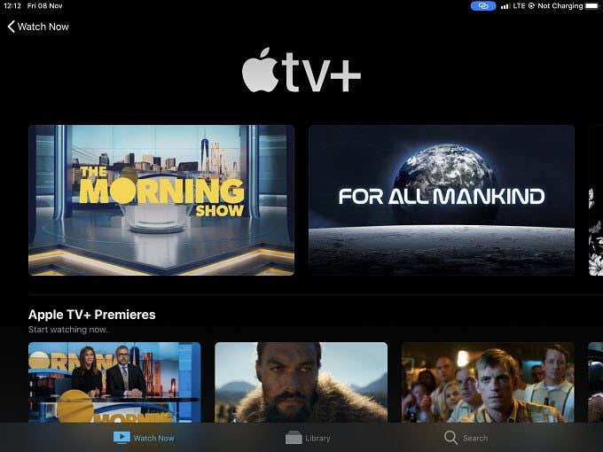 Apple TV+ 선택됨