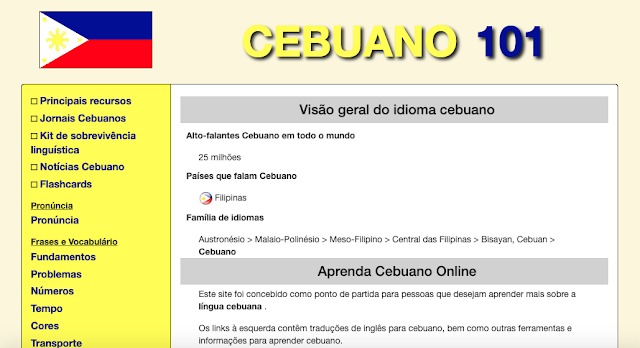 Site para começar a aprender Cebuano online grátis