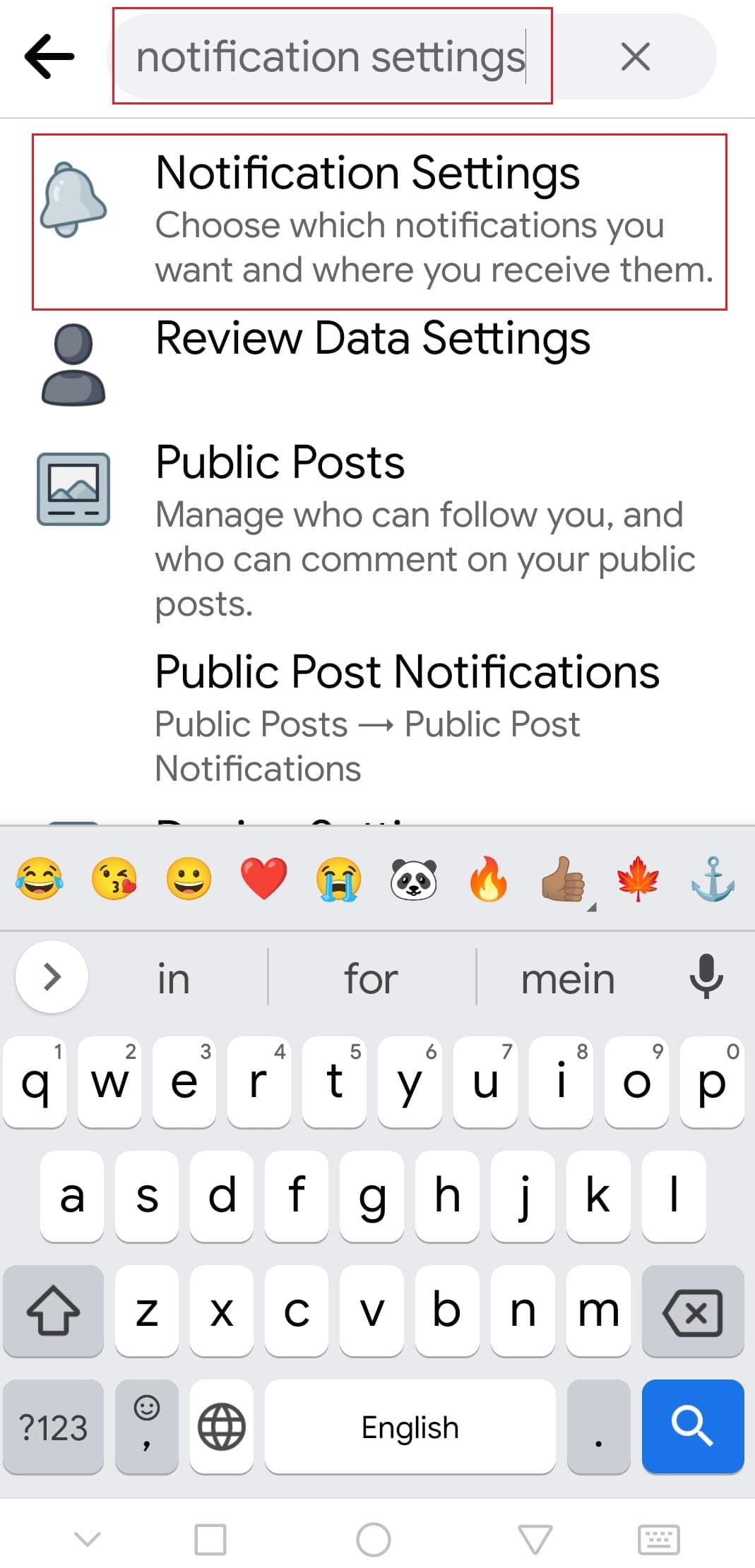 busque Configuración de notificaciones y tóquelo.  Cómo desactivar las notificaciones del mercado de Facebook