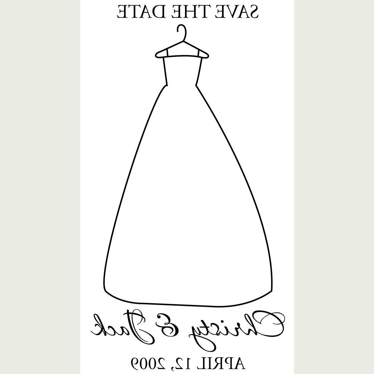 Date Wedding Dress Stamp