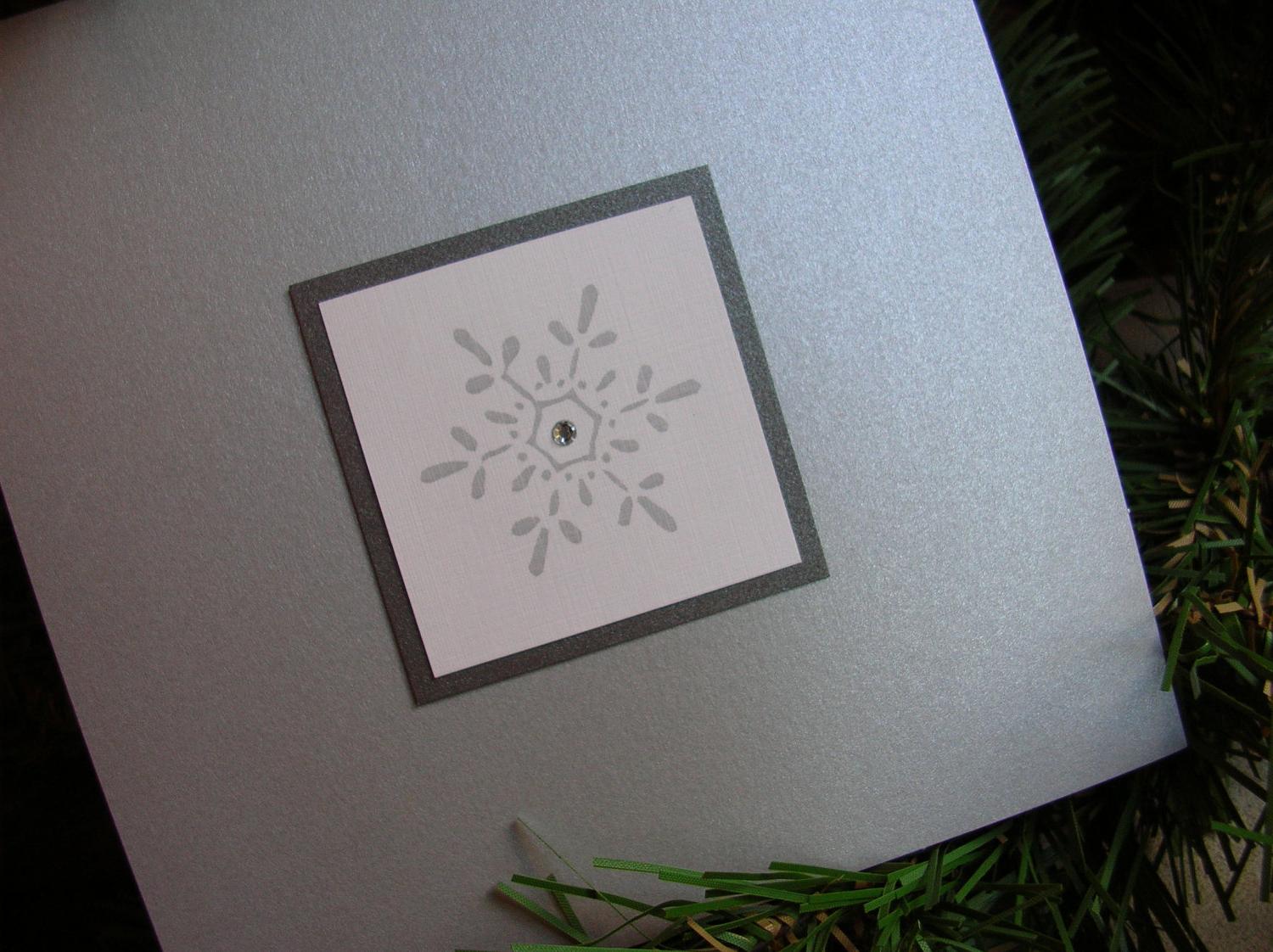 Snowflake Winter Pocket Wedding Invitation - Slate   Charcoal,