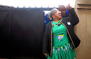 DA leader Mmusi Maimane  with the late Winne Mandela's PA Zodwa Zwane. The DA leader was on a door-to-door campagin in Dobsonville, Soweto.