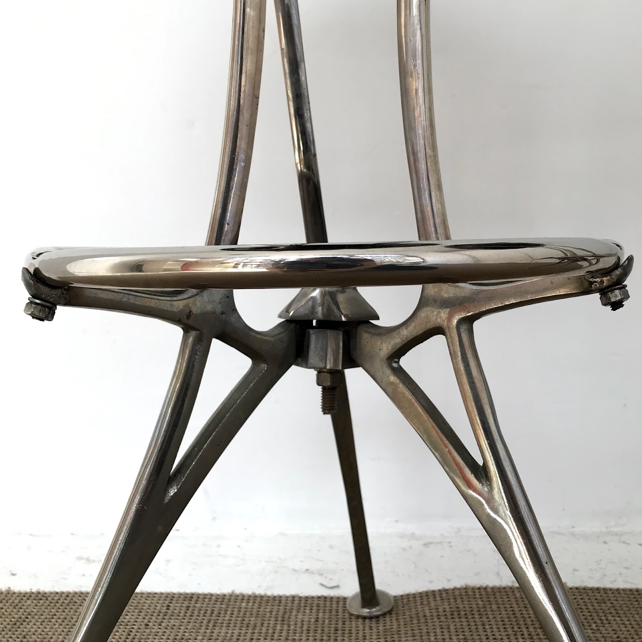 Contemporary Chrome Bar Stool Pair #2