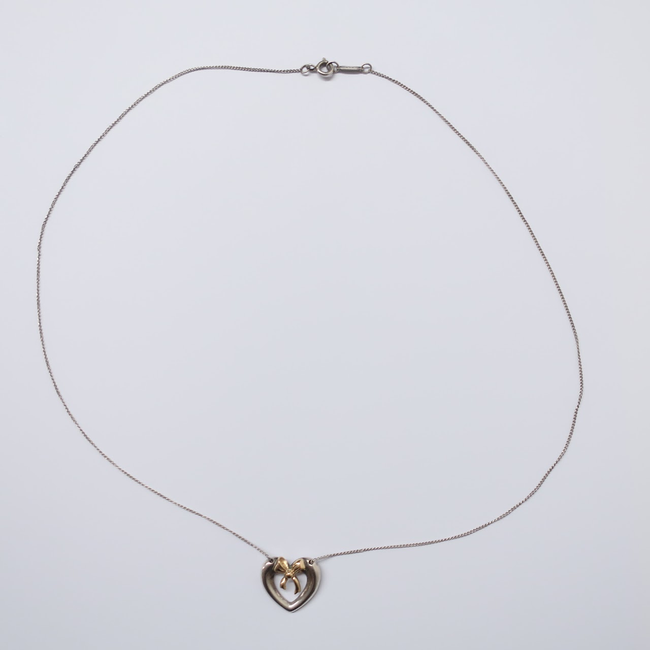 Tiffany & Co. 18K Gold and Sterling Silver Heart Pendant Necklace