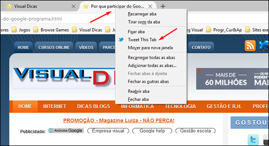 Como publicar qualquer coisa no Twitter usando o menu de contexto do Firefox - Visual Dicas