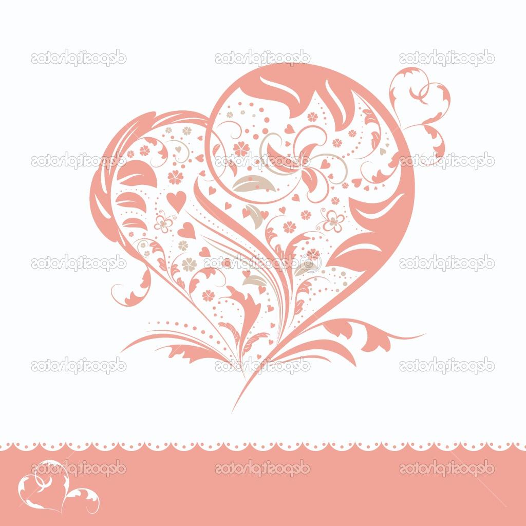 Abstract pink flower heart