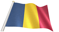 Chadian flag on a flag pole gif animation
