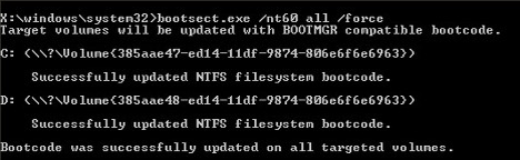 Command Prompt, khởi động, sự cố, Bootrec.exe