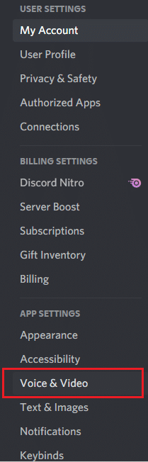 ไปที่ส่วนเสียงและวิดีโอ  แก้ไข Discord ทำงานช้า