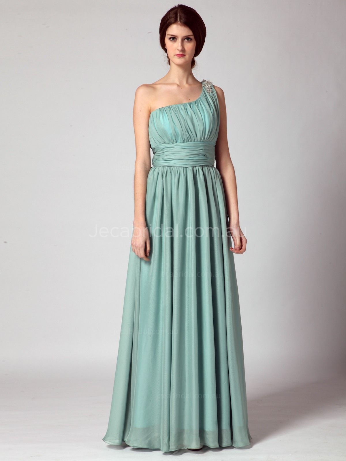 Grecian Style Chiffon Bridesmaid Dress B435 - Grecian Style Dresses Australia