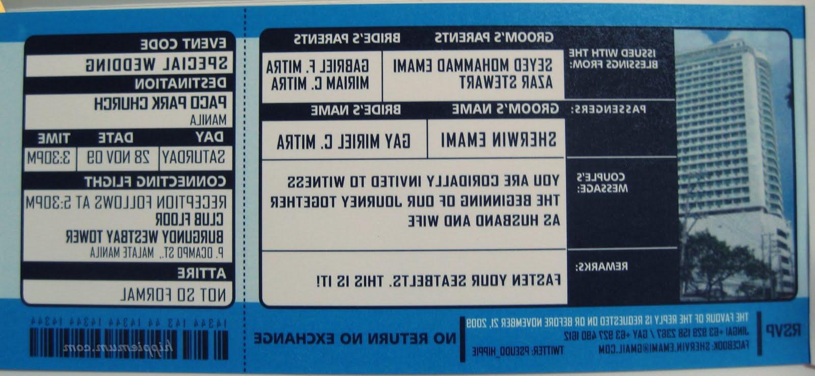 One boarding pass invitation