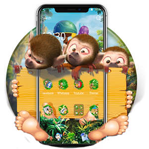 Download Cute Mischievous Monkeys Theme For PC Windows and Mac