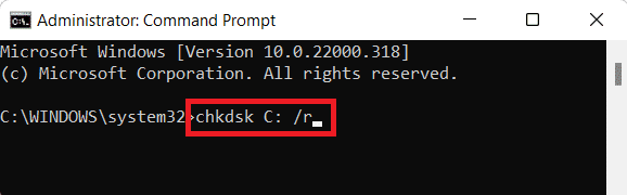 디스크 명령을 확인하십시오.  Windows 11에서 액세스할 수 없는 부팅 장치 BSOD 오류를 수정하는 방법