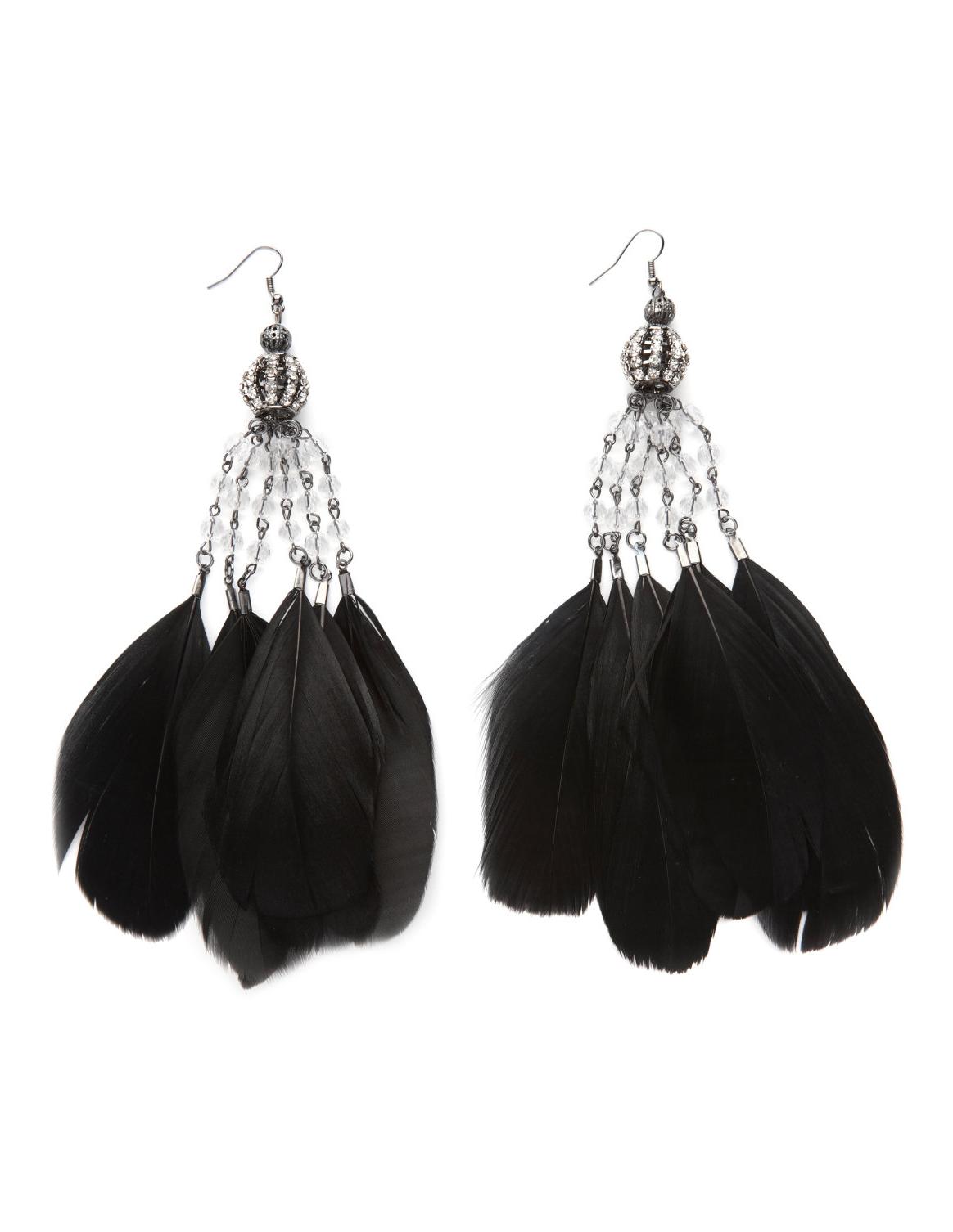 Sphere & Feather Earrings