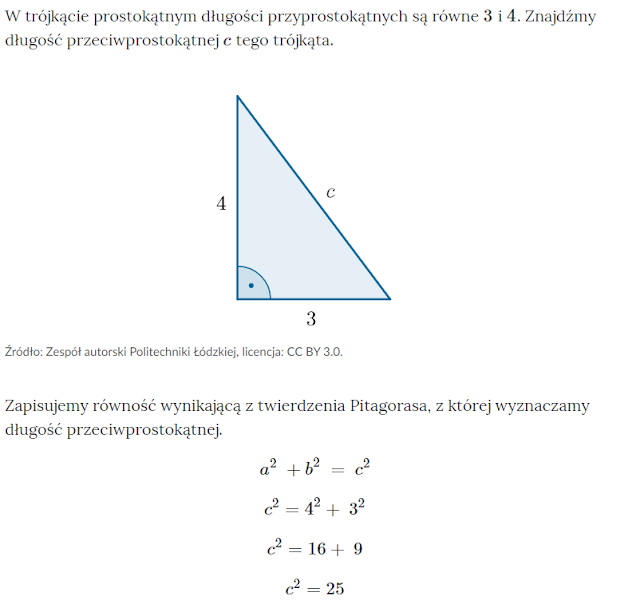 Twierdzenie Pitagorasa kl. 8 - krok po kroku