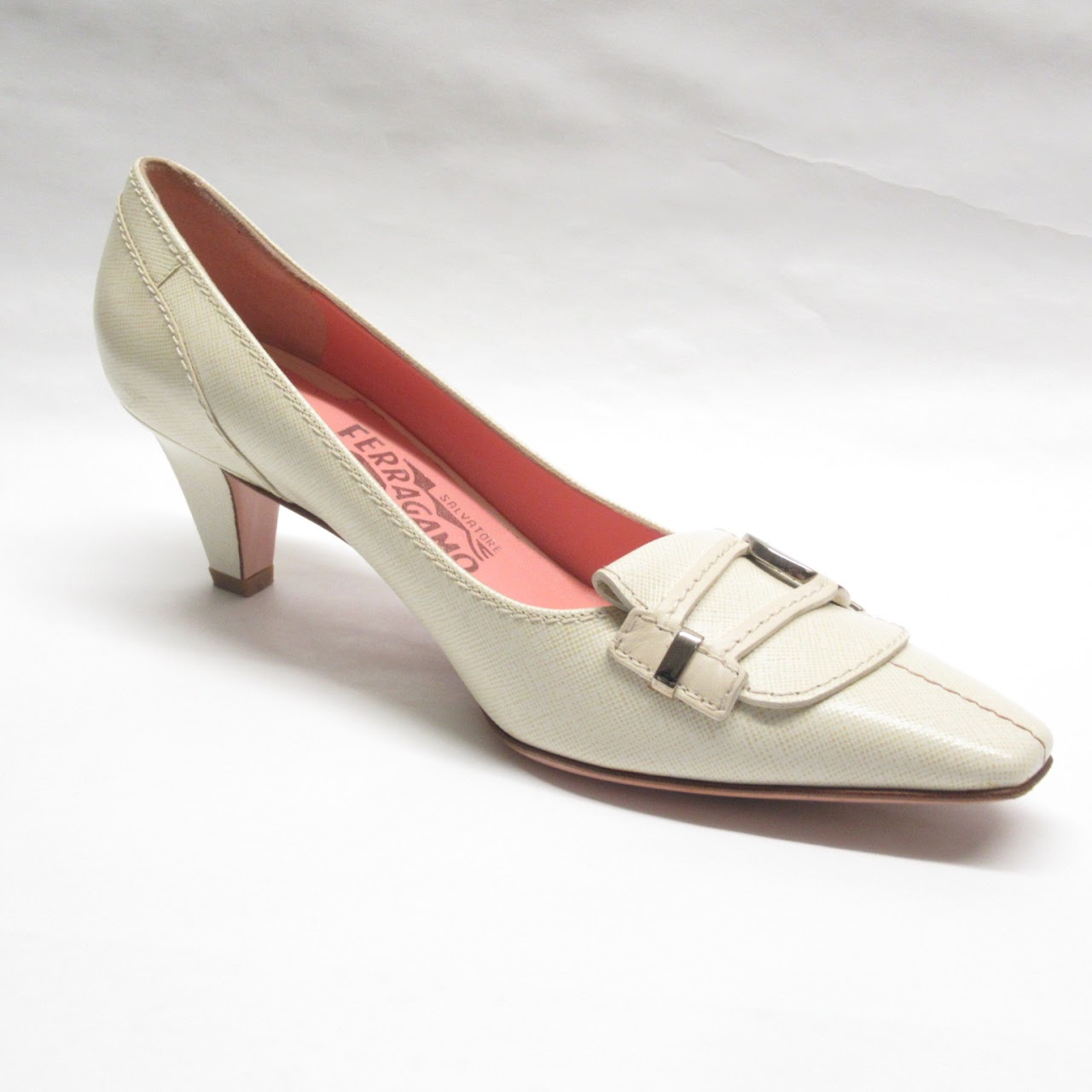 Salvatore Ferragamo White Pumps