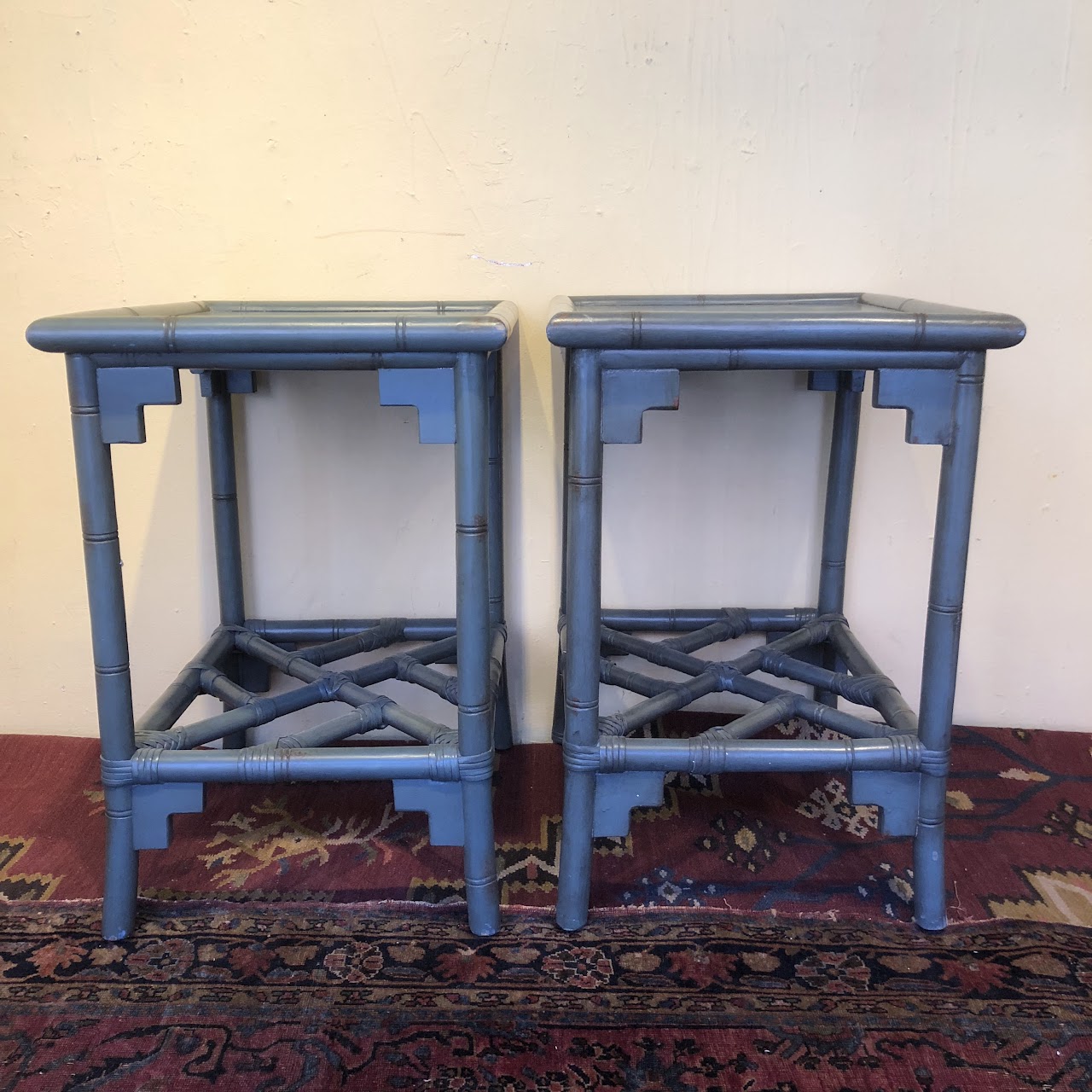 Bamboo End Table Pair