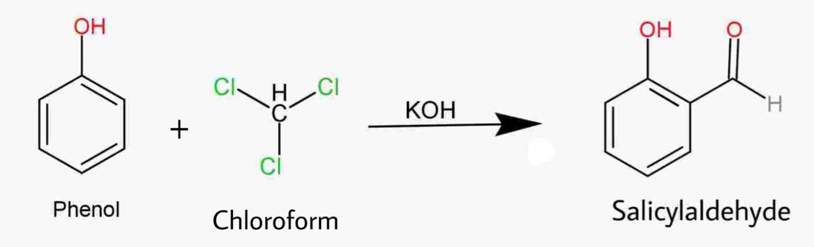 Reimer Tiemann Reaction of Phenol, Formation of Salicyaldehyde, Salicyaldehyde, phenol notes, Electrophillic Substitution Reaction, crackchemistry